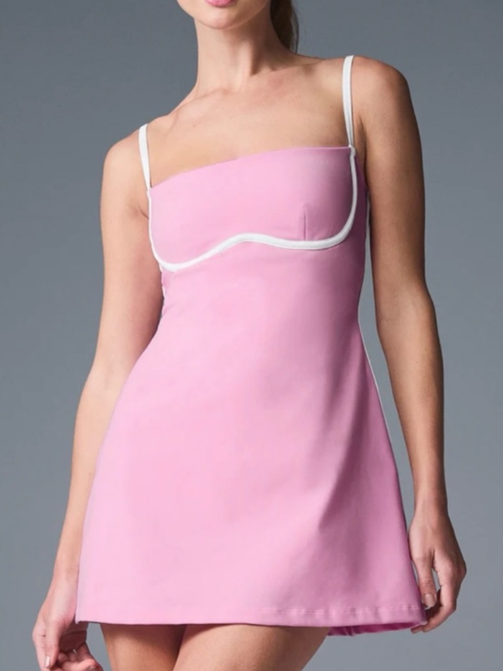 ALO Sweet Pink Airbrush Streamlined Dress - Sweet Pink/White XS NWOT